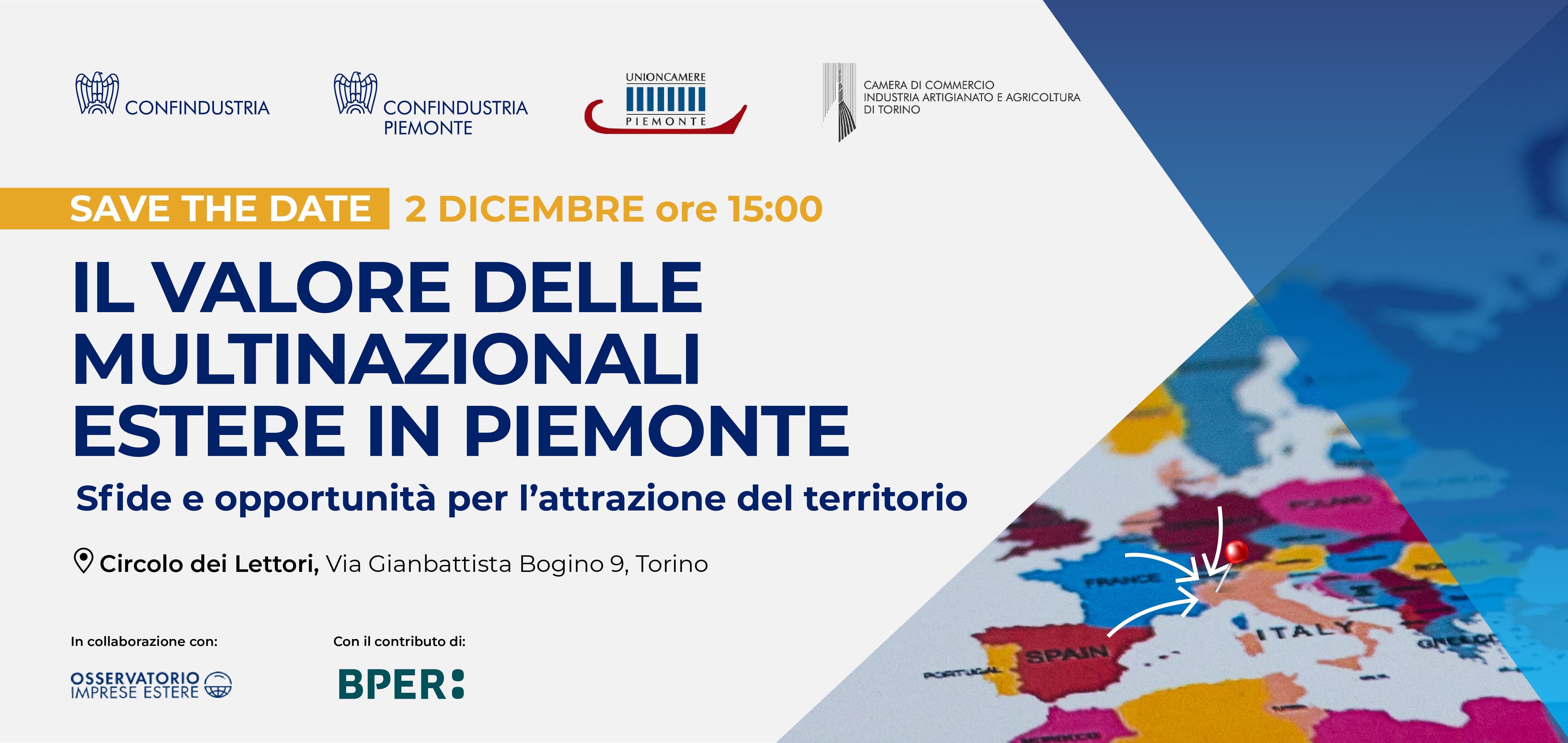 Il valore delle multinazionali estere in Piemonte_ save the date